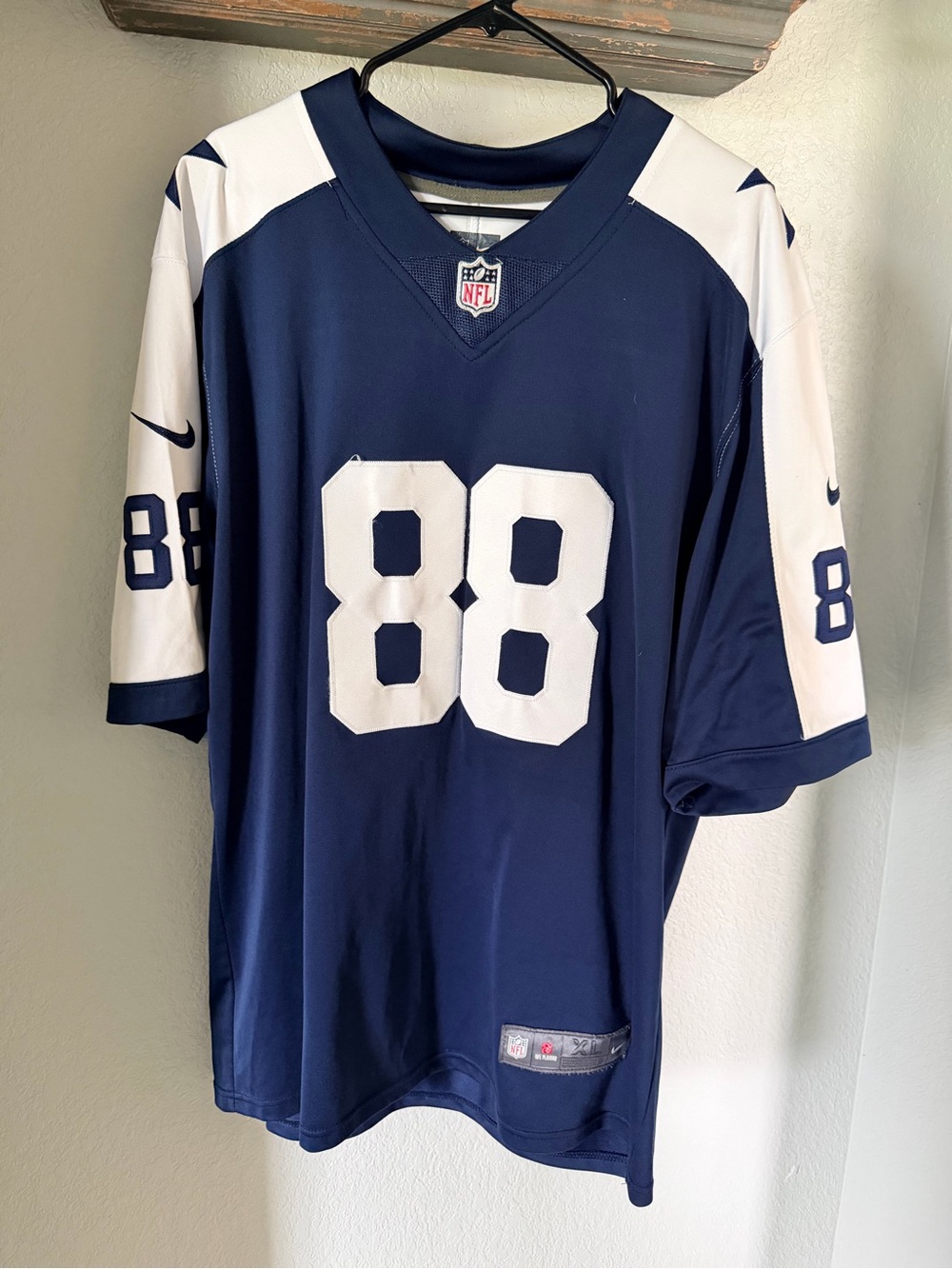 NFL Men’s Nike Dallas Cowboys Navy and White #88 Lamb Football Jersey